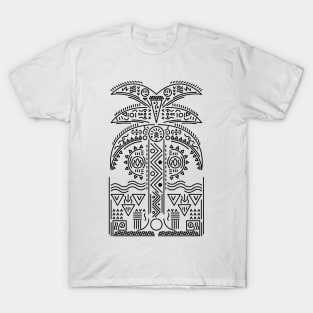 Abstract Palm tree Lines and Shapes T-Shirt